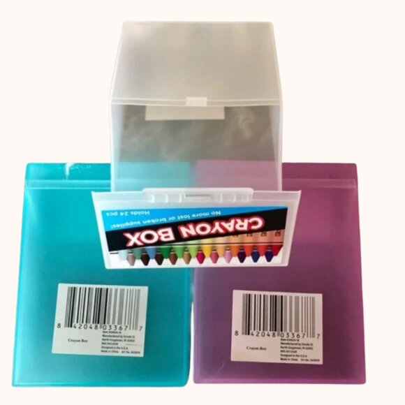 Crayon Boxes with Hinged Lids & Snap Closure, Three (3) Boxes - Picture 4 of 12